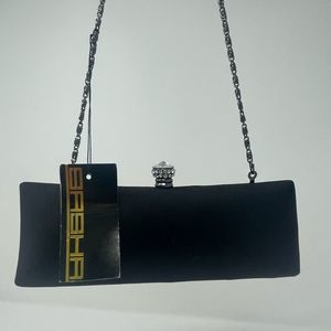 Sasha Black Crystal Clasp Purse/ Clutch